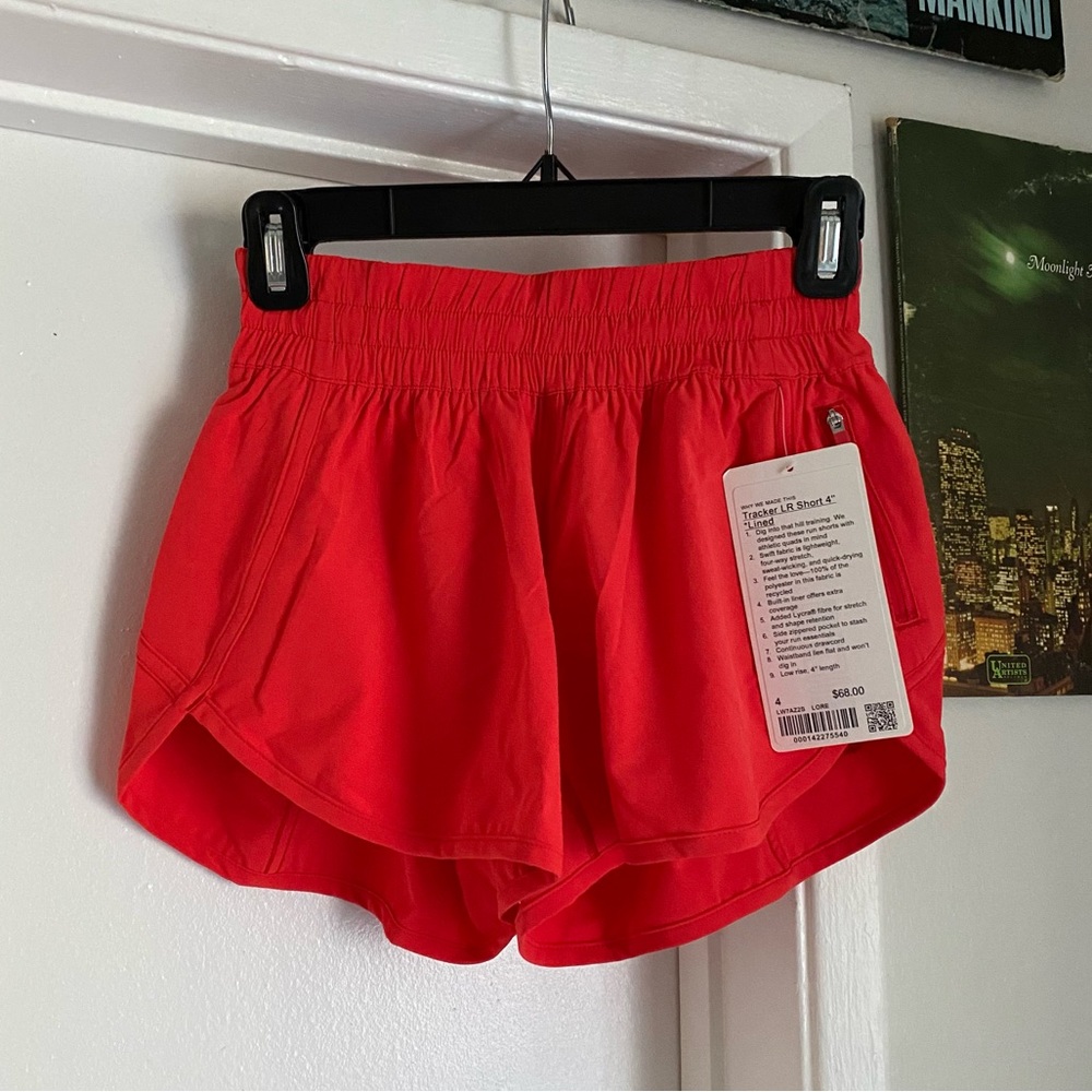lululemon tracker short 4” *love red